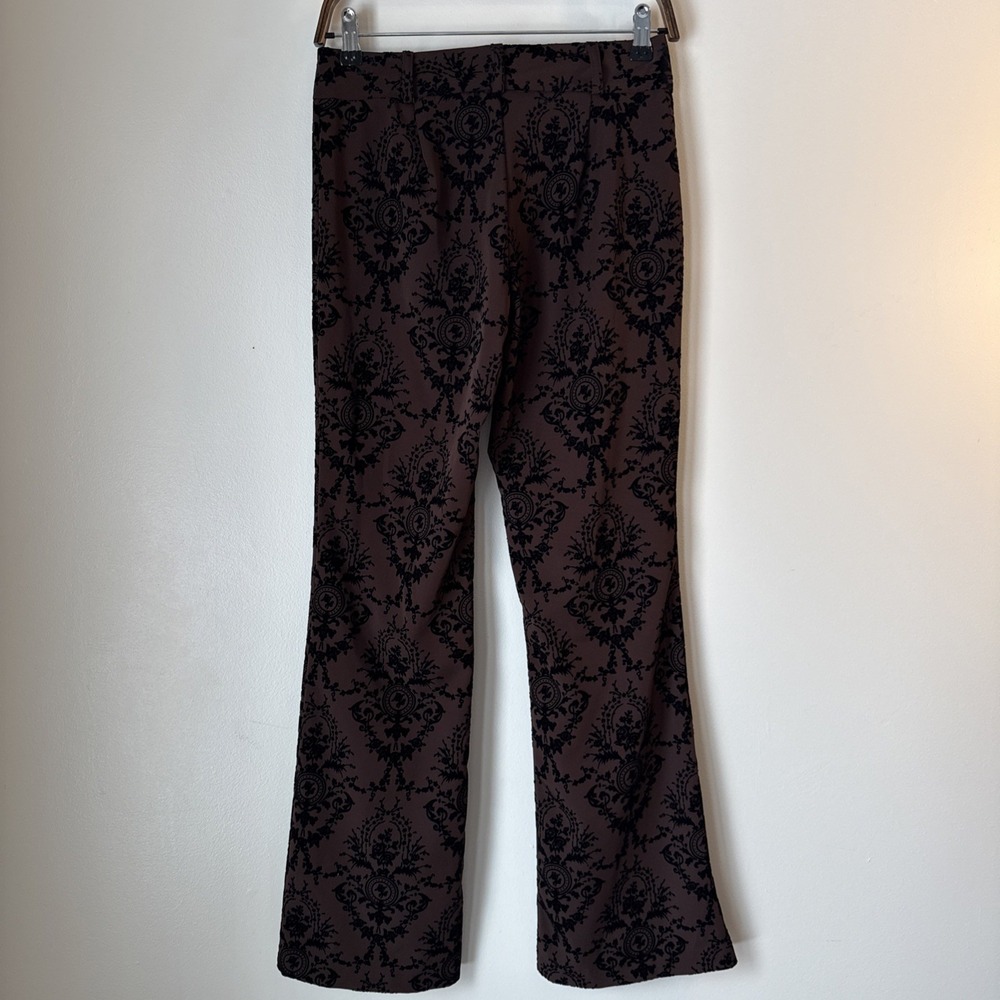 Vintage Star City Dress Pants Brown Velvet Burnout Flare Size 5 USA Grunge Goth - Picture 11 of 11